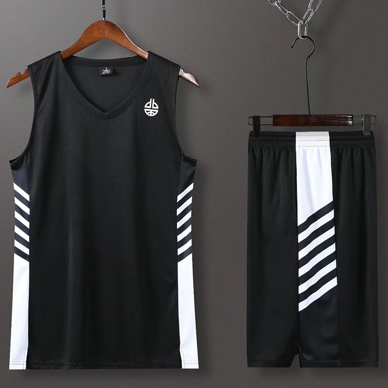 Men's Basketball Jersey Set Double Pocket Basketball Vest & Shorts Sports suit uniform Men Printed Sports Suit Training Shirt