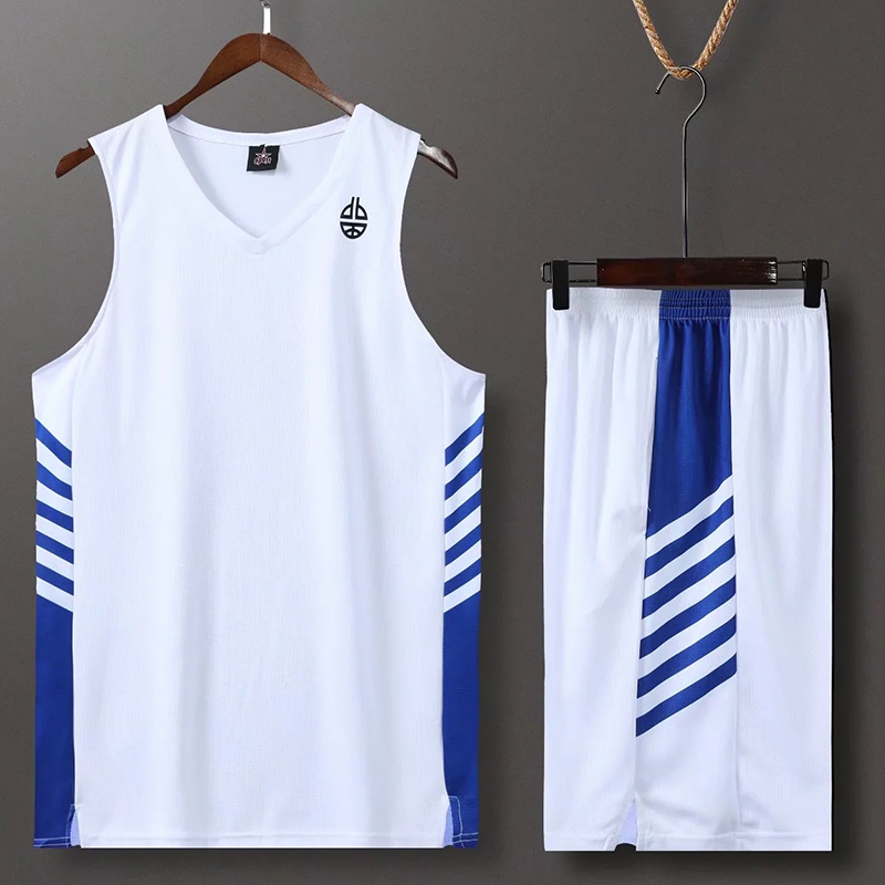 Men's Basketball Jersey Set Double Pocket Basketball Vest & Shorts Sports suit uniform Men Printed Sports Suit Training Shirt