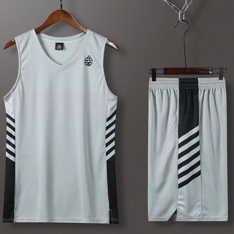Men's Basketball Jersey Set Double Pocket Basketball Vest & Shorts Sports suit uniform Men Printed Sports Suit Training Shirt