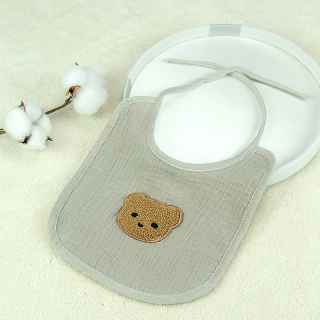 2pcs New Baby Bibs Cute Cartoon Bear Cotton Bib U Shape Newborn Feeding Smock Bandana Saliva Towel Children Kids Boy Girls Burp Cloth