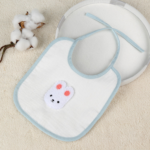 2pcs New Baby Bibs Cute Cartoon Bear Cotton Bib U Shape Newborn Feeding Smock Bandana Saliva Towel Children Kids Boy Girls Burp Cloth