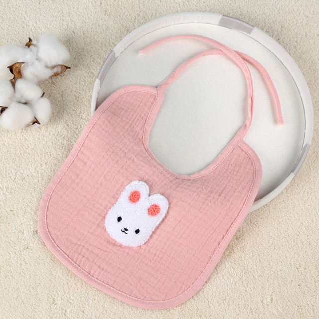 2pcs New Baby Bibs Cute Cartoon Bear Cotton Bib U Shape Newborn Feeding Smock Bandana Saliva Towel Children Kids Boy Girls Burp Cloth