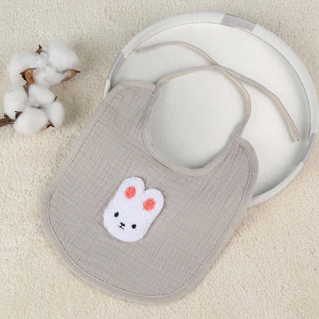 2pcs New Baby Bibs Cute Cartoon Bear Cotton Bib U Shape Newborn Feeding Smock Bandana Saliva Towel Children Kids Boy Girls Burp Cloth