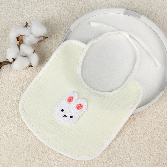2pcs New Baby Bibs Cute Cartoon Bear Cotton Bib U Shape Newborn Feeding Smock Bandana Saliva Towel Children Kids Boy Girls Burp Cloth