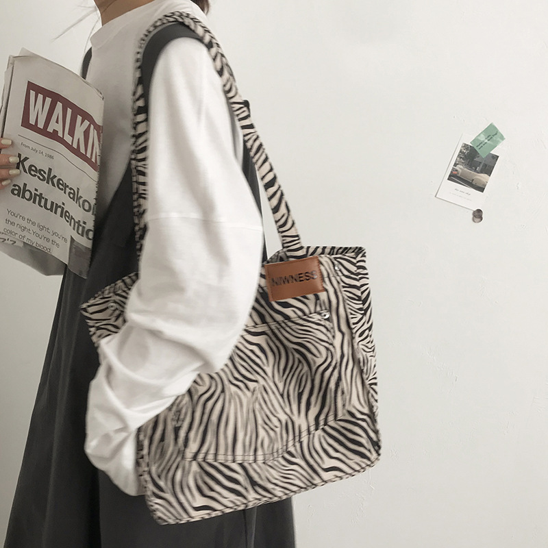 Striped canvas bag female tote bag small design large capacity shoulder bag Handbags