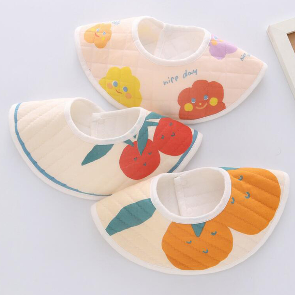 3pcs/lot Baby Bibs Waterproof Cute Round Neck Baby Burp Cloths Saliva Towel Infant Feeding Accessories Unisex Boy Girl Bibs