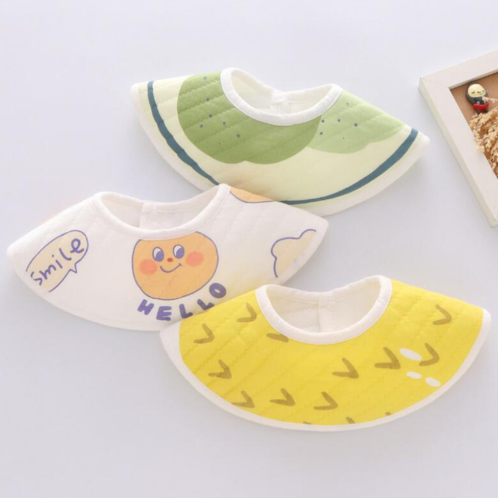 3pcs/lot Baby Bibs Waterproof Cute Round Neck Baby Burp Cloths Saliva Towel Infant Feeding Accessories Unisex Boy Girl Bibs