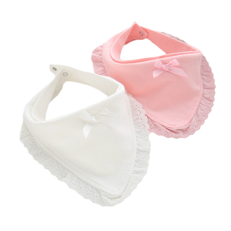 Cotton Baby Bibs Newborn Lace Bow Baby Girl Bibs Burp Cloth Infant Saliva Towels Baby Girl Clothes Accessories