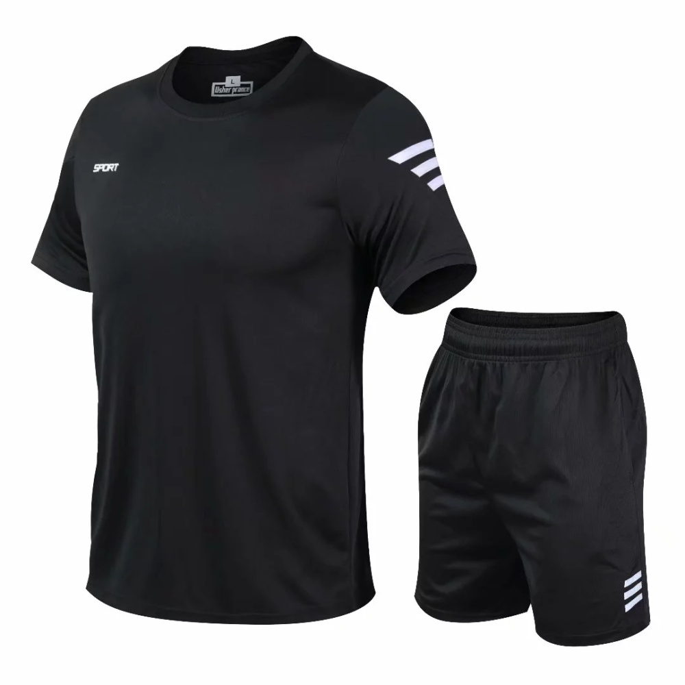 2 Pcs/Set Men's Tracksuit Gym Fitness badminton Sports Suit Clothes Running Jogging Sport Wear Exercise Workout set sportswear