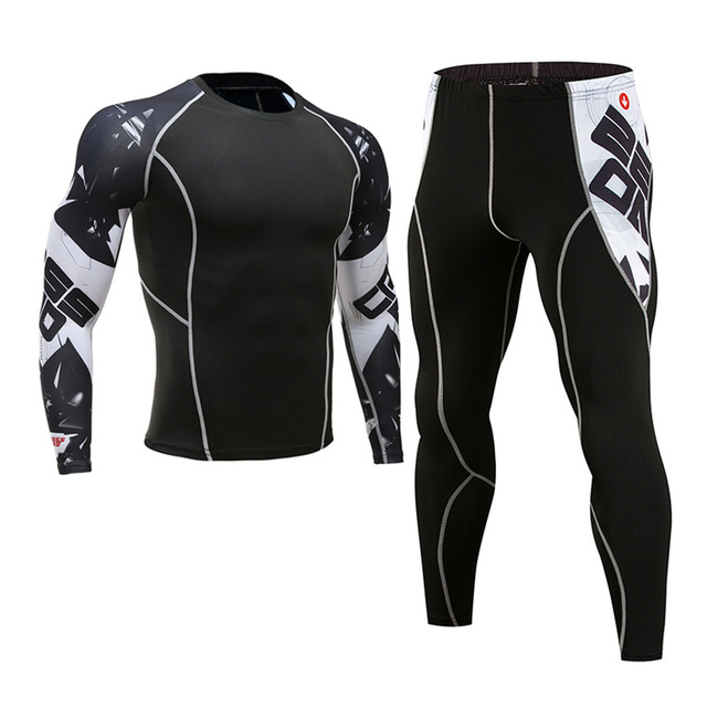 2pcs Men's Compression Sportswear Suits Gym Tights Training Clothes Workout Jogging Sports Set Running Tracksuit For Men