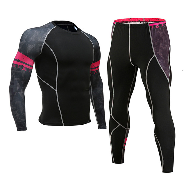 2pcs Men's Compression Sportswear Suits Gym Tights Training Clothes Workout Jogging Sports Set Running Tracksuit For Men