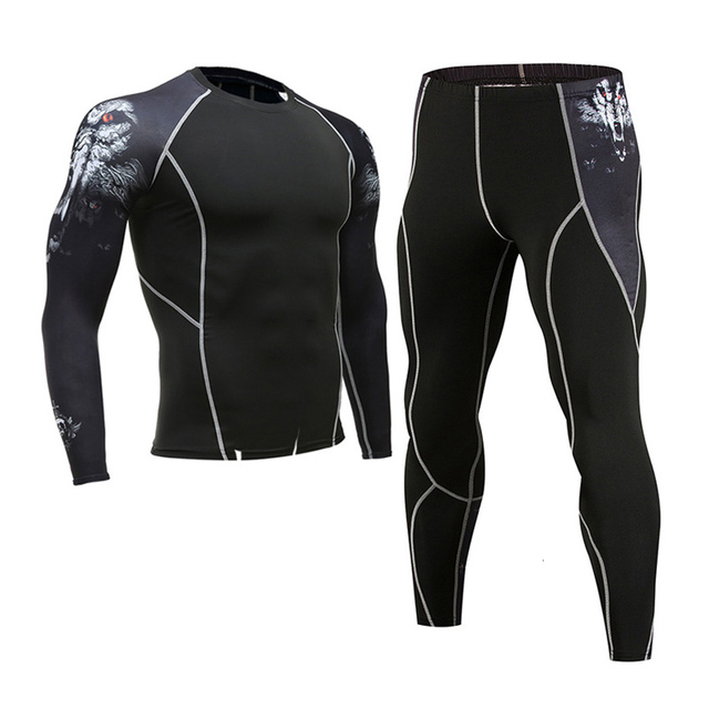 2pcs Men's Compression Sportswear Suits Gym Tights Training Clothes Workout Jogging Sports Set Running Tracksuit For Men
