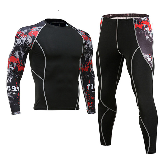 2pcs Men's Compression Sportswear Suits Gym Tights Training Clothes Workout Jogging Sports Set Running Tracksuit For Men