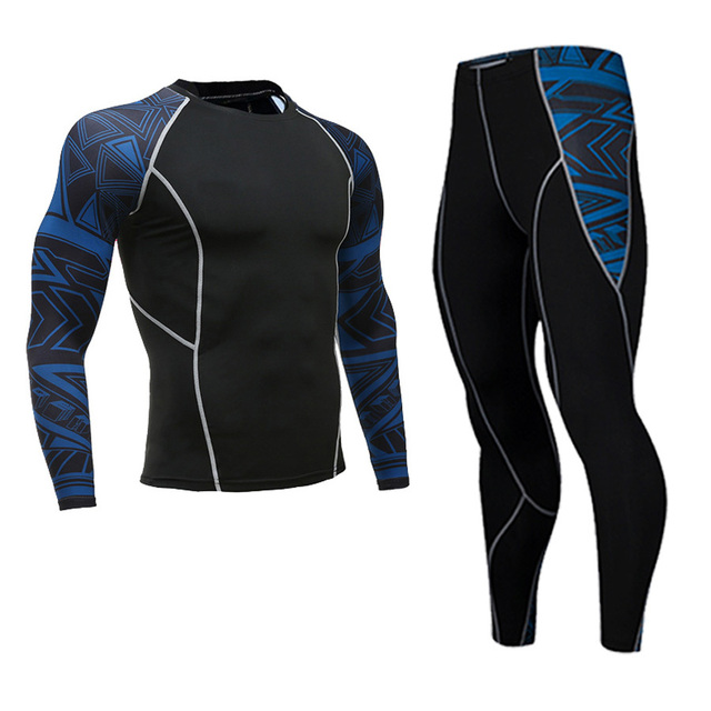 2pcs Men's Compression Sportswear Suits Gym Tights Training Clothes Workout Jogging Sports Set Running Tracksuit For Men
