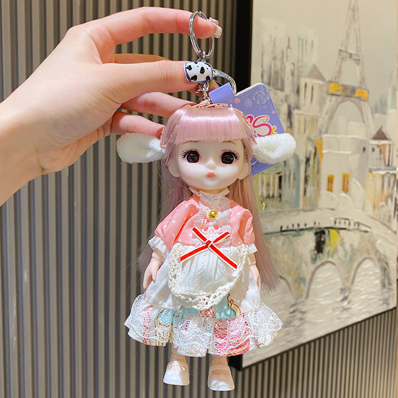 Girl key chain cute imitation Barbie doll doll bag pendant Girl Gift Pendant