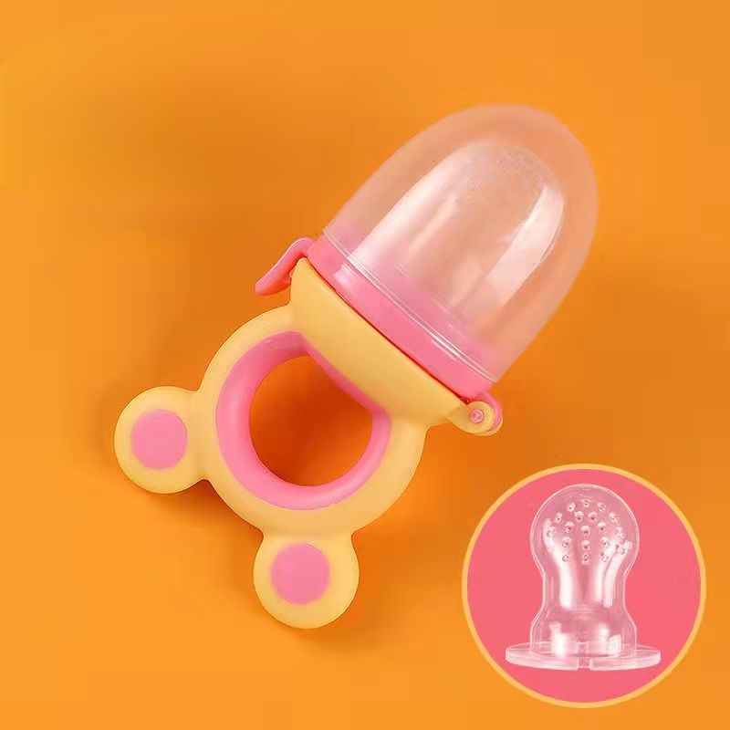 Baby Feeder Silicone Fresh Food Nibbler Kids Boy Girl Bear Ear Fruit Feeding Safe Infant Baby Supplies Nipple Soother Bottles