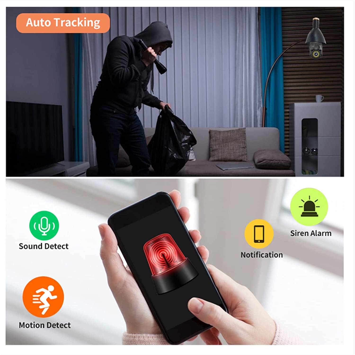 5MP V380 WiFi Camera Wireless 360 Panorana E27 Light IP Camera Bulb Home Security CCTV Surveillance Pet Camera Baby Monitor