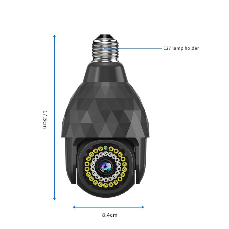 5MP V380 WiFi Camera Wireless 360 Panorana E27 Light IP Camera Bulb Home Security CCTV Surveillance Pet Camera Baby Monitor