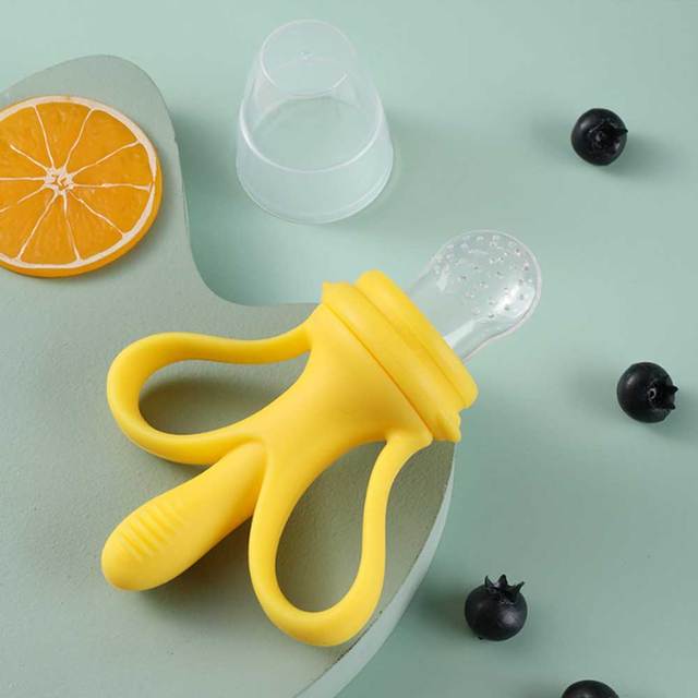 Baby Food Feeder Nibbler Baby Fruit Pacifiers Teat Mesh Feeder Chew Banana Silicone Teethers Baby Soother Feeding Nipple Dummy
