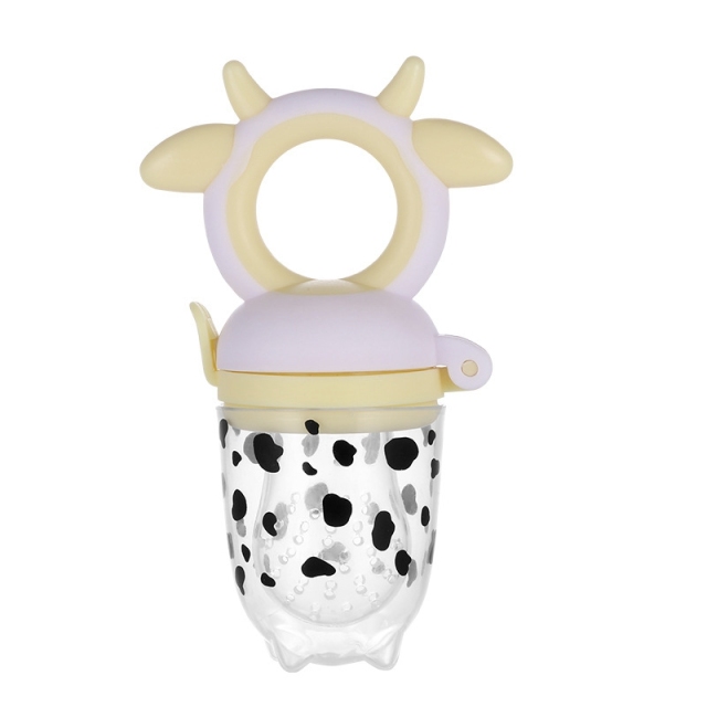 Cow Shape Baby Pacifier with Handle Fresh Food Nibbler Infant Fruit Nipples Feeding Baby Soother Supplies Chupetes Para Bebes