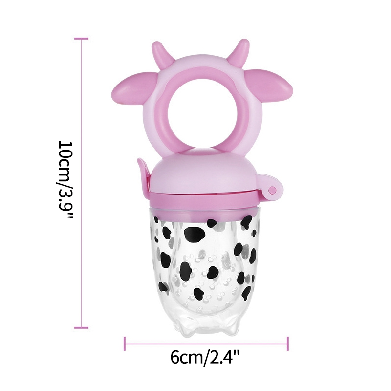 Cow Shape Baby Pacifier with Handle Fresh Food Nibbler Infant Fruit Nipples Feeding Baby Soother Supplies Chupetes Para Bebes