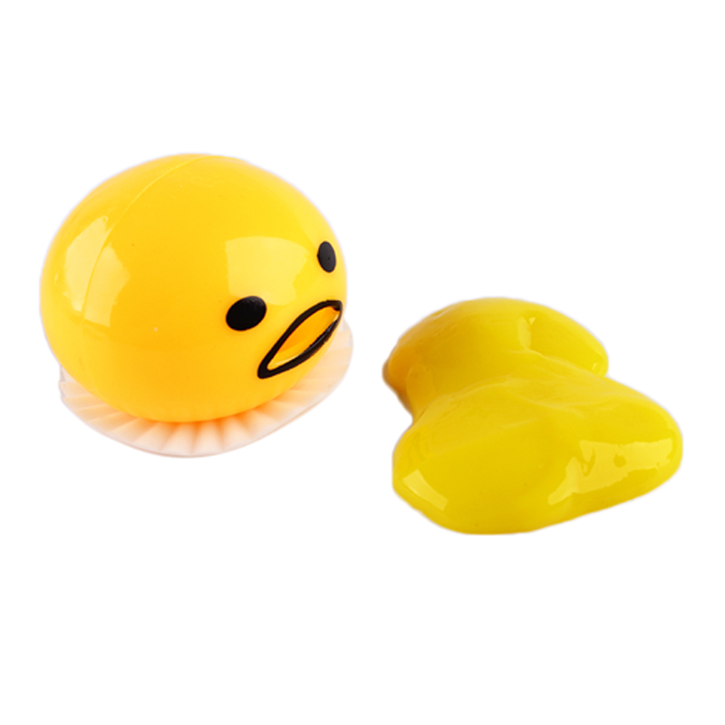 Novelty Gag Toy Practical Jokes Anti Stress Vomiting Egg Yolk Lazy Brother Fun Gadget Squeezed Smiley Face Creative Gift 3pcs