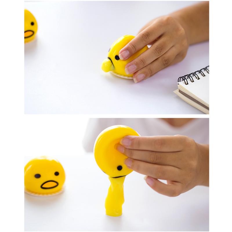 Novelty Gag Toy Practical Jokes Anti Stress Vomiting Egg Yolk Lazy Brother Fun Gadget Squeezed Smiley Face Creative Gift 3pcs