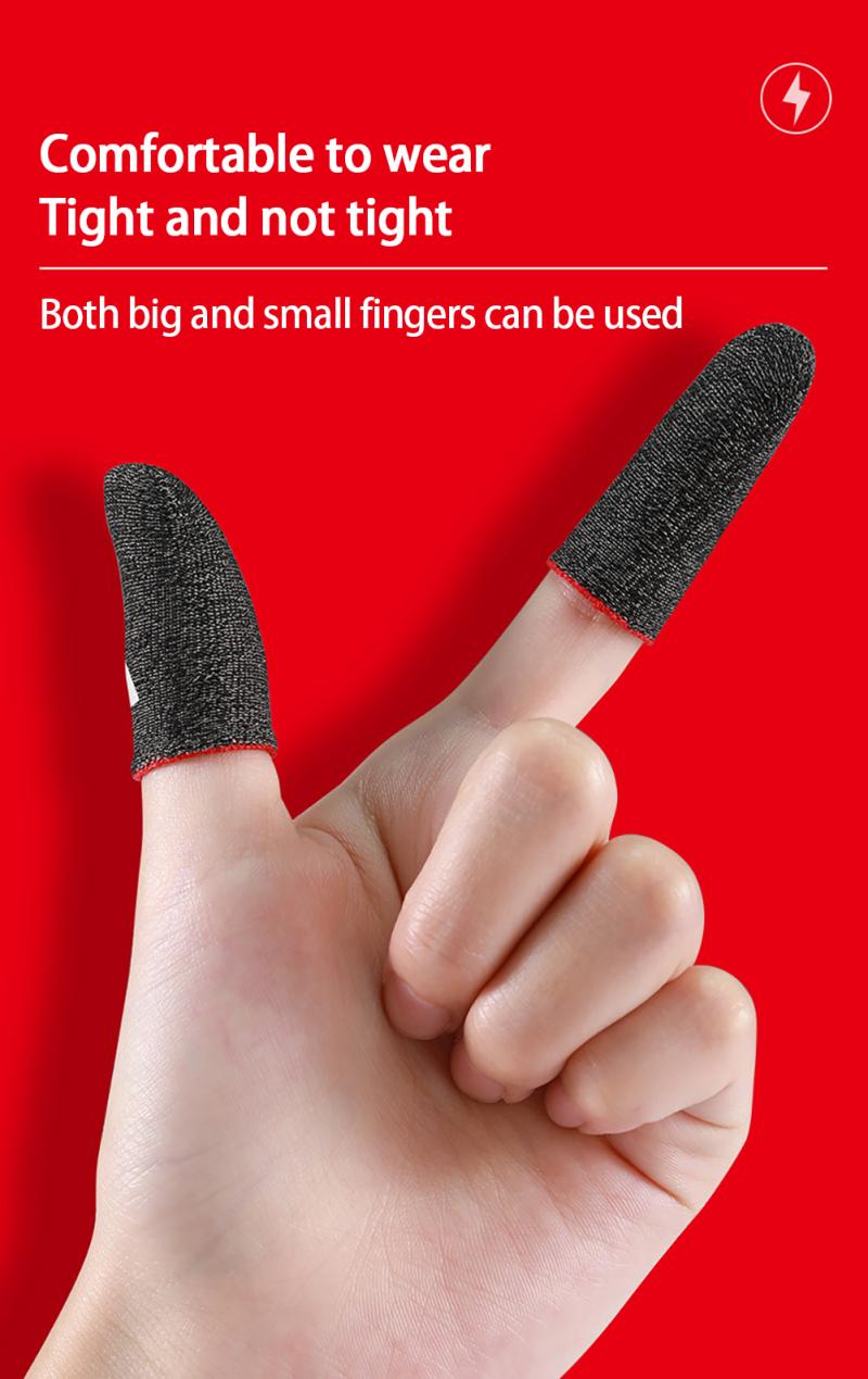 4 Pair Gaming Finger Sleeve Breathable Fingertips Sweatproof Anti-slip Fingertip Cover Thumb Gloves For Mobile Game