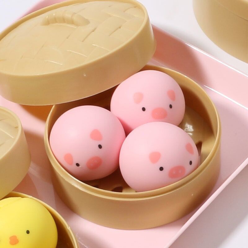 Antistress Pressure Pig Ball Stress Relief Fidget Toys Cute Steamed Stuffed Bun Funny Squishy Stressball  Squeeze Toy