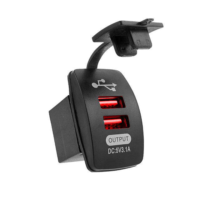 Car Charger 5V 3.1A Waterproof Dual USB Socket 12V-24V Fast Charging for Phone Motorcycle Boat Marine Truck Universal