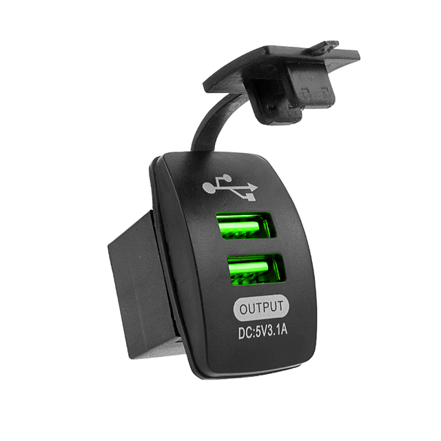 Car Charger 5V 3.1A Waterproof Dual USB Socket 12V-24V Fast Charging for Phone Motorcycle Boat Marine Truck Universal