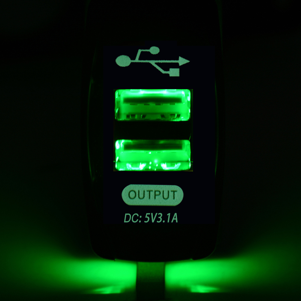 Car Charger 5V 3.1A Waterproof Dual USB Socket 12V-24V Fast Charging for Phone Motorcycle Boat Marine Truck Universal