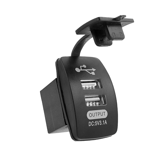 Car Charger 5V 3.1A Waterproof Dual USB Socket 12V-24V Fast Charging for Phone Motorcycle Boat Marine Truck Universal