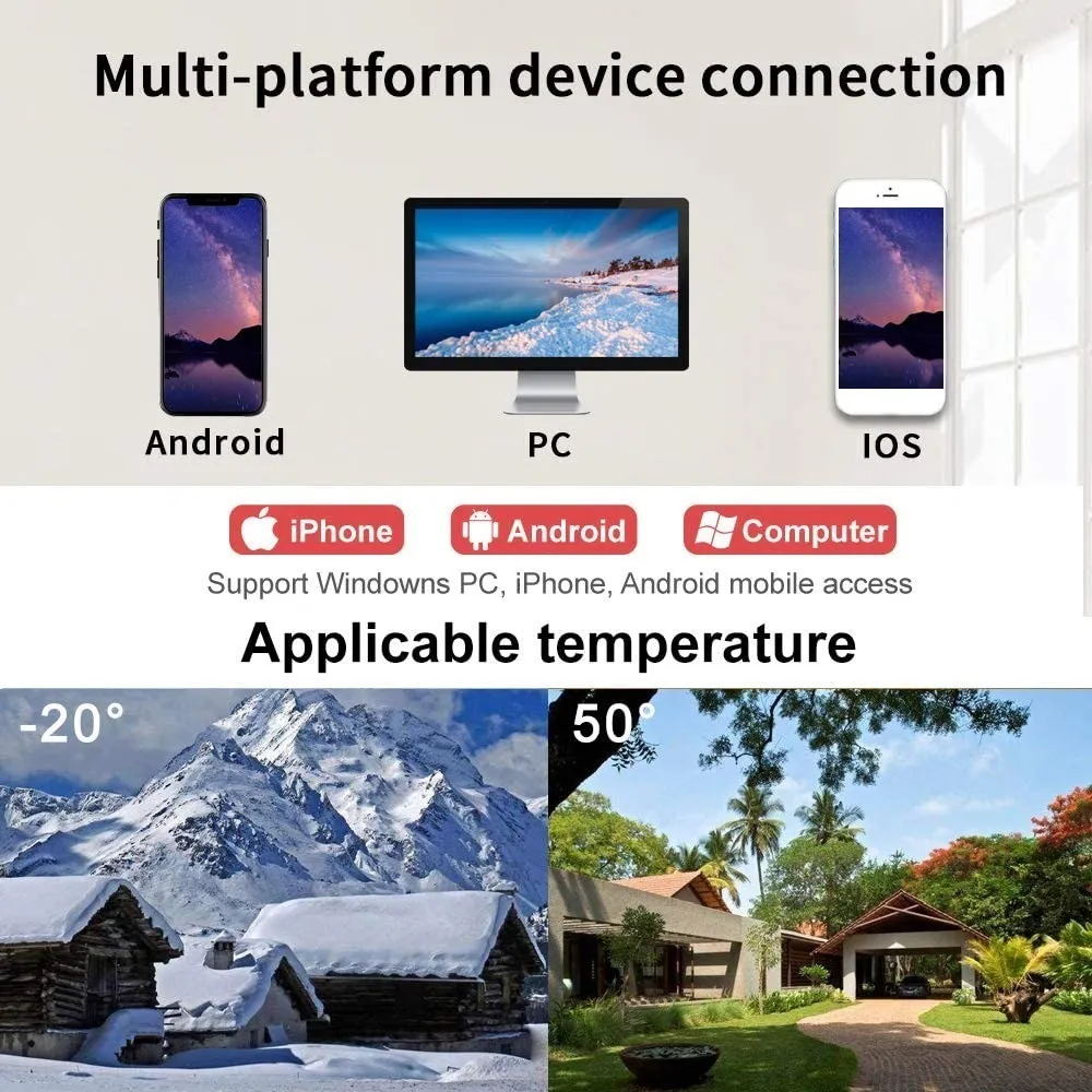 2MP PTZ Outdoor WiFi IP Camera 1080P H.265  Wireless 5X Digital Zoom Auto Tracking IR Night Vision Surveillance Security Camera