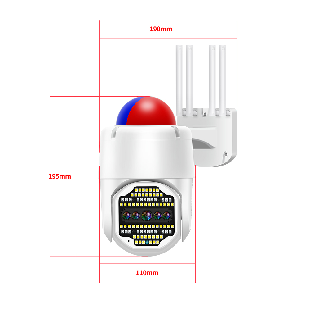 3MP PTZ 50X Zoom WiFi IP Camera WiFi Outdoor AI Human Tracking Security Camera CCTV Surveillance Siren Alarm Camera