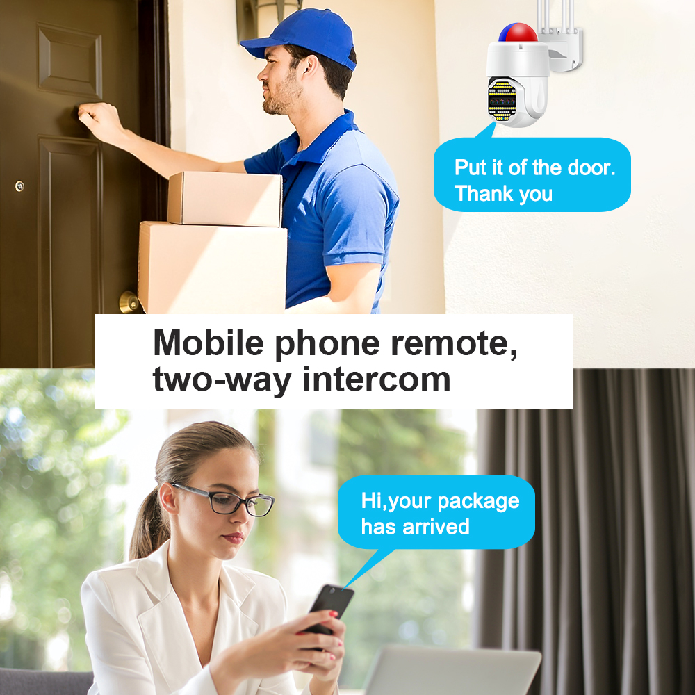 3MP PTZ 50X Zoom WiFi IP Camera WiFi Outdoor AI Human Tracking Security Camera CCTV Surveillance Siren Alarm Camera