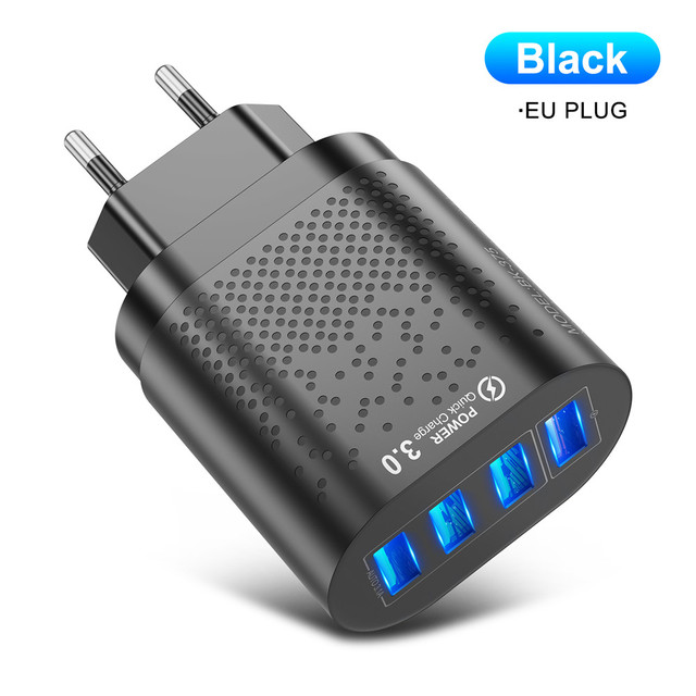 Portable 48W 4 USB Charger EU US Plug 5V 3A Fast Charging Wall Charger Adapter Mobile Phone For Iphone Ipad Mini Samsung Xiaomi