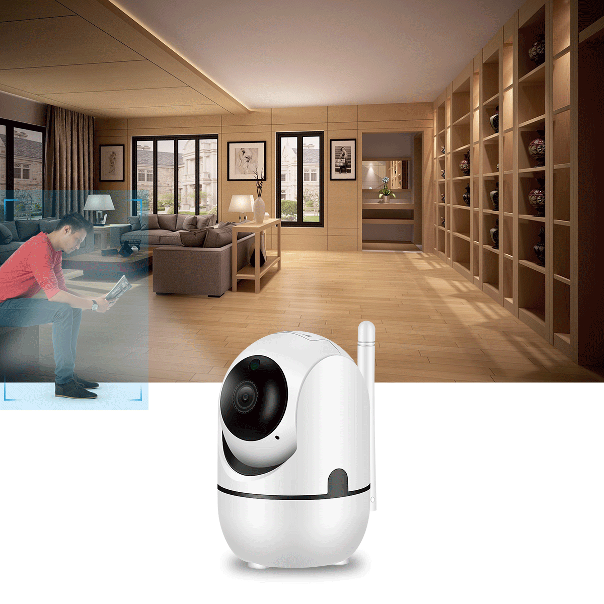 2MP Wifi IP Camera 1080P Security Camera Surveillance Video Auto Tracking CCTV Camera Baby Monitor Alexa Voice Control Wifi 2.4G