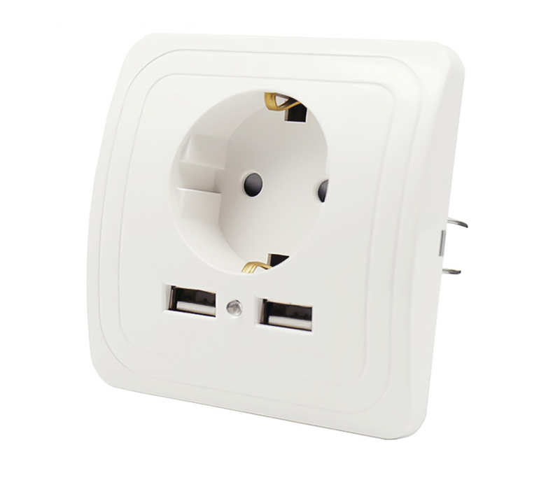Socket Dual USB Port socket Wall Charger Adapter Charging 2A Wall Charger Adapter Power Outlet white pop sockets