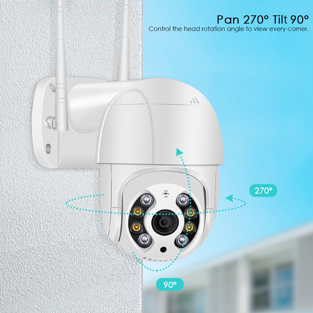 3MP PTZ WIFI IP Camera Outdoor 3MP Auto Tracking 4X Digital Zoom Wireless Security CCTV Camera Two Way Audio Home Surveillance