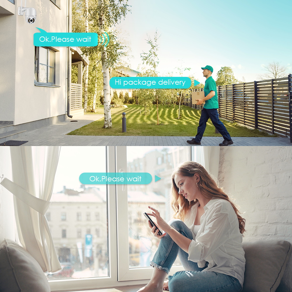3MP PTZ WIFI IP Camera Outdoor 3MP Auto Tracking 4X Digital Zoom Wireless Security CCTV Camera Two Way Audio Home Surveillance