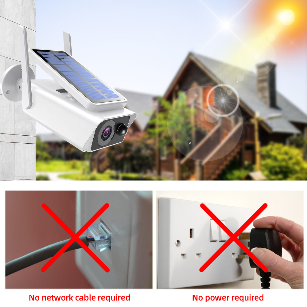 3MP Solar IP Security Camera PIR Motion Sensor Battery Power Camera Two Way Audio Wireless Wifi CCTV Video Surveillance Camera