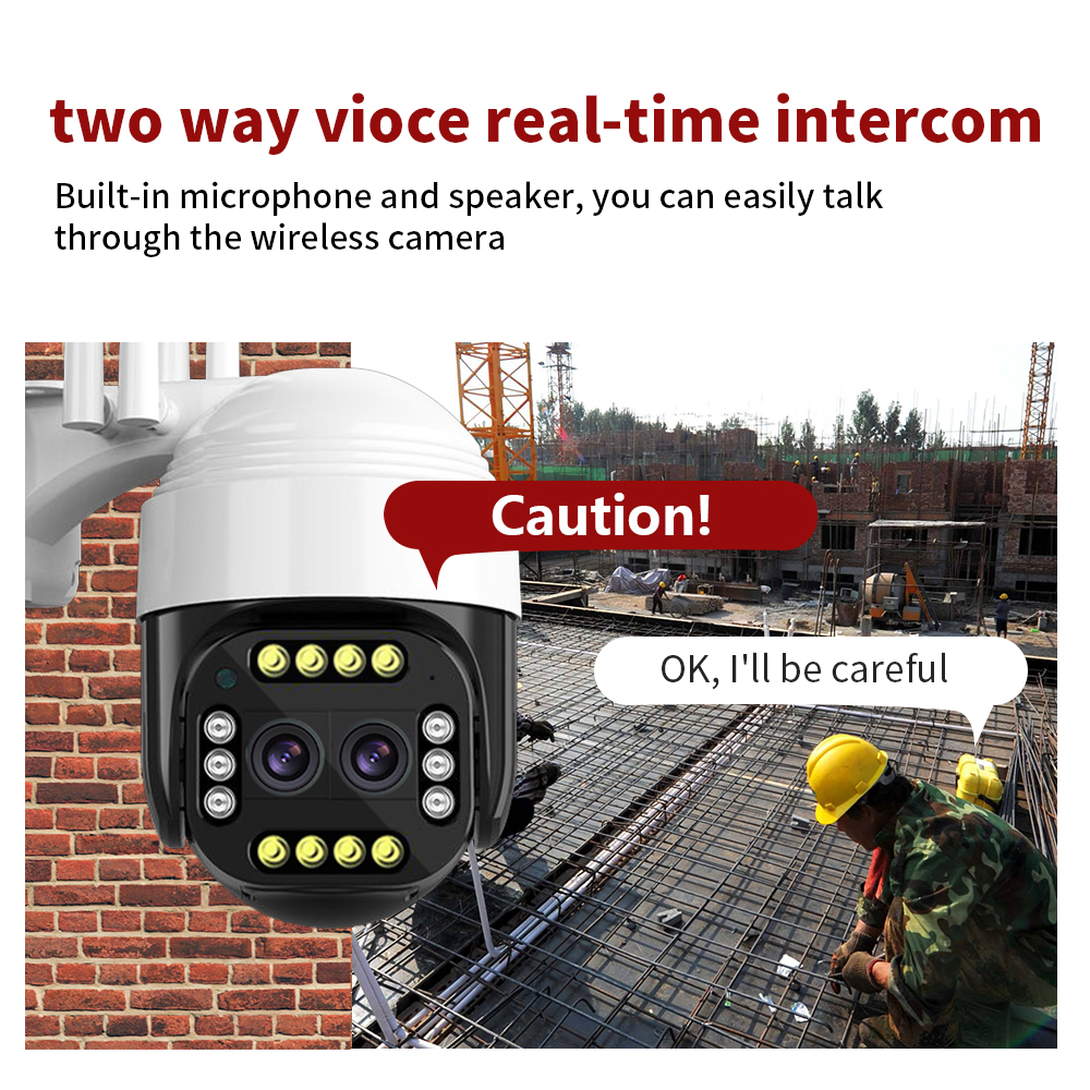 3MP IP Camera Wifi Dual Lens 4X Zoom PTZ Security Cam Surveilance PIR Motion Detection Night Vision WaterProof CCTV Cam