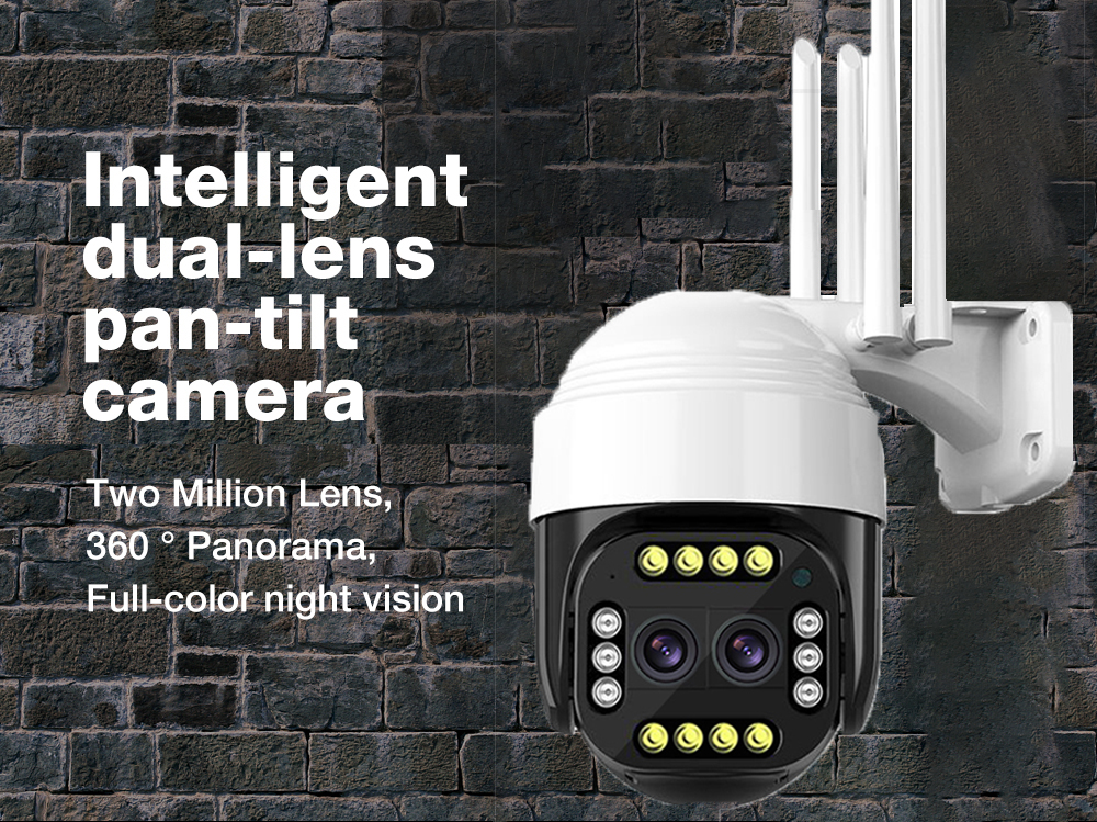 3MP IP Camera Wifi Dual Lens 4X Zoom PTZ Security Cam Surveilance PIR Motion Detection Night Vision WaterProof CCTV Cam