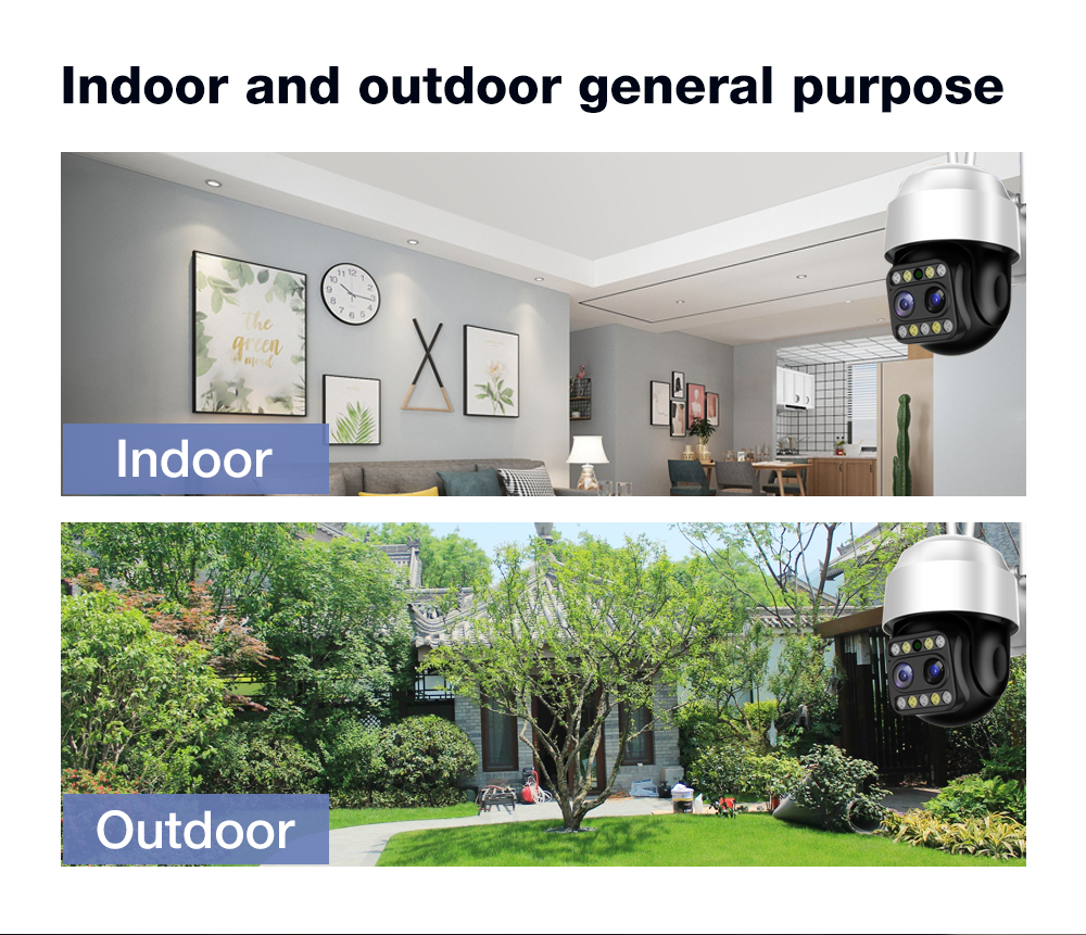 3MP IP Camera Wifi Dual Lens 4X Zoom PTZ Security Cam Surveilance PIR Motion Detection Night Vision WaterProof CCTV Cam