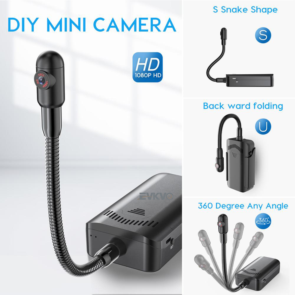 4K HD Mini WiFi Camera S Snake Shape Camera Endoscope Wireless IP Camcorder Borescope View Video Recorder Baby Monitor Motion