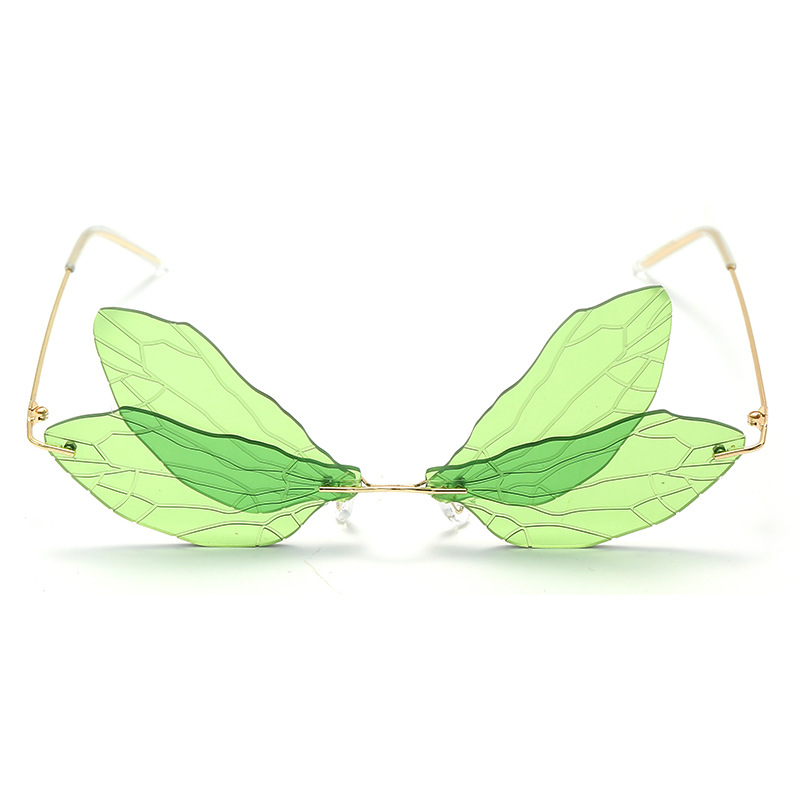 Personalized Dragonfly Sunglasses Vintage Dragonfly Steampunk glasses frameless gradient transparent lens