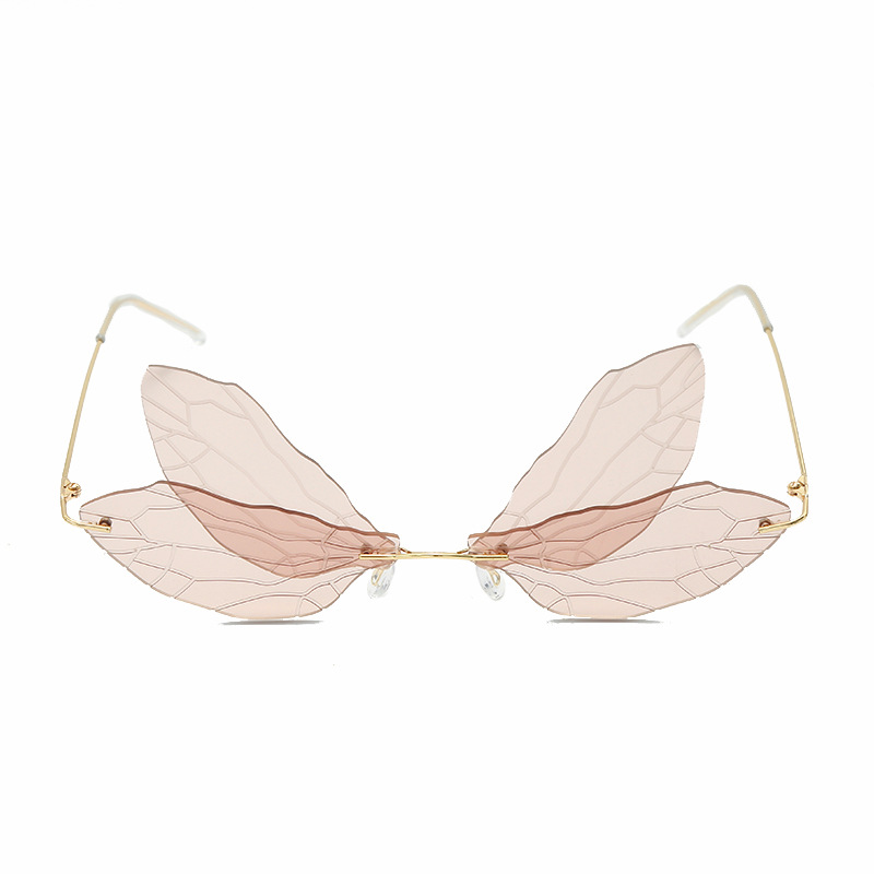 Personalized Dragonfly Sunglasses Vintage Dragonfly Steampunk glasses frameless gradient transparent lens