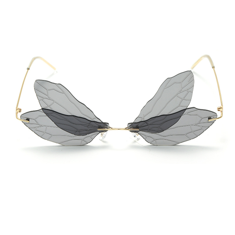 Personalized Dragonfly Sunglasses Vintage Dragonfly Steampunk glasses frameless gradient transparent lens