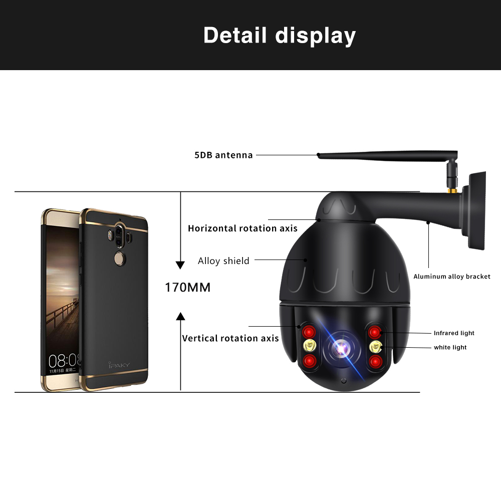 8mp 4k Cloud Wifi PTZ Camera Outdoor 2MP Home Security IP Camera 5X Optical Zoom Speed Dome Camera P2P cctv camera